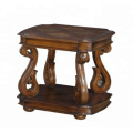 High end luxury home furniture hand carved antique solid wood bed side table for lamp